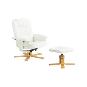 Fauteuil Relax Blanc Ivoire avec Repose-Pieds intégré