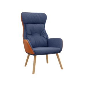 Fauteuil Relax Cuir Bleu Moderne