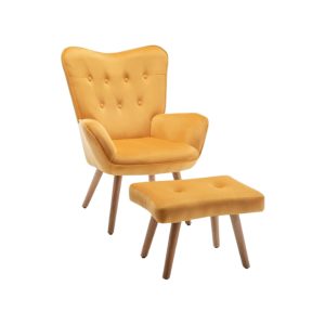 Fauteuil de Détente Scandinave avec Repose-Pieds