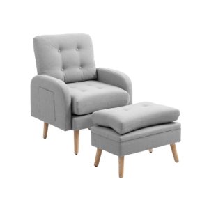 Fauteuil Relax avec Repose-Pied Gris