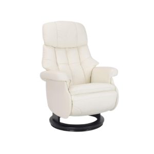 Fauteuil relax en Cuir Blanc de Vachette