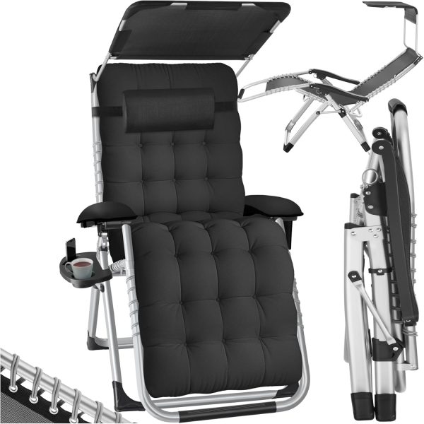 Fauteuil Relax Jardin Avec Pare Soleil noir