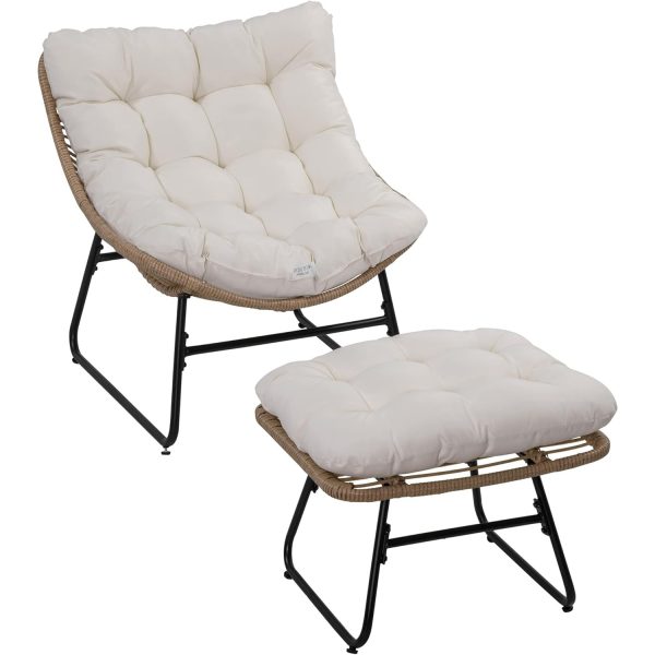 Fauteuil Relax Jardin Avec Repose Pied blanc